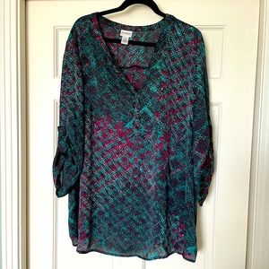 2x motherhood maternity jewel toned blouse